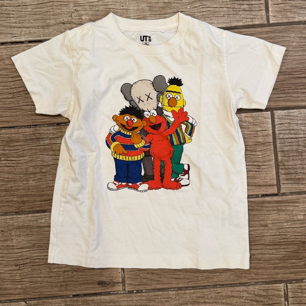 KAWS White Kids T-Shirt with Colorful Characters